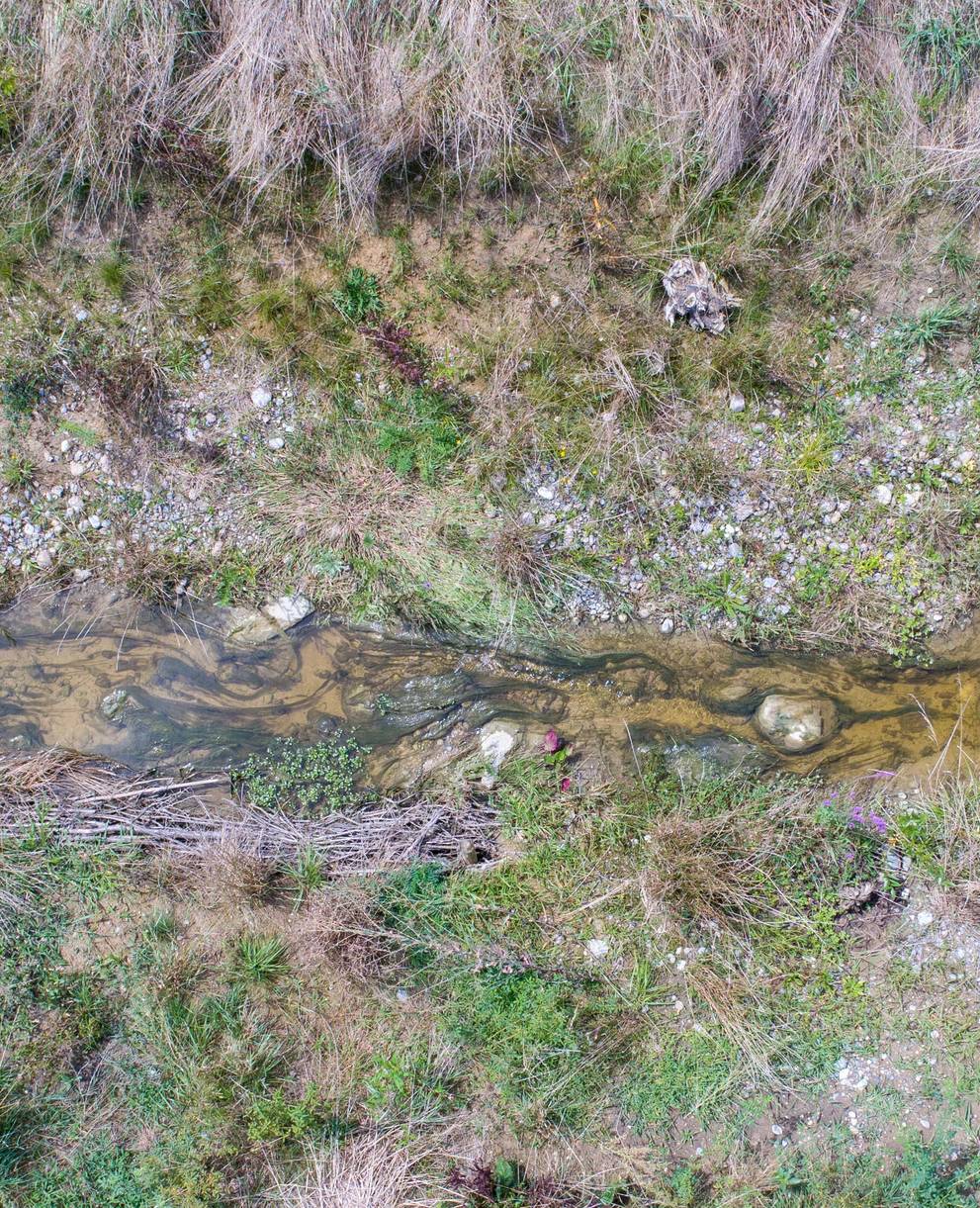 Blick von oben auf den offengelegten Mülibach